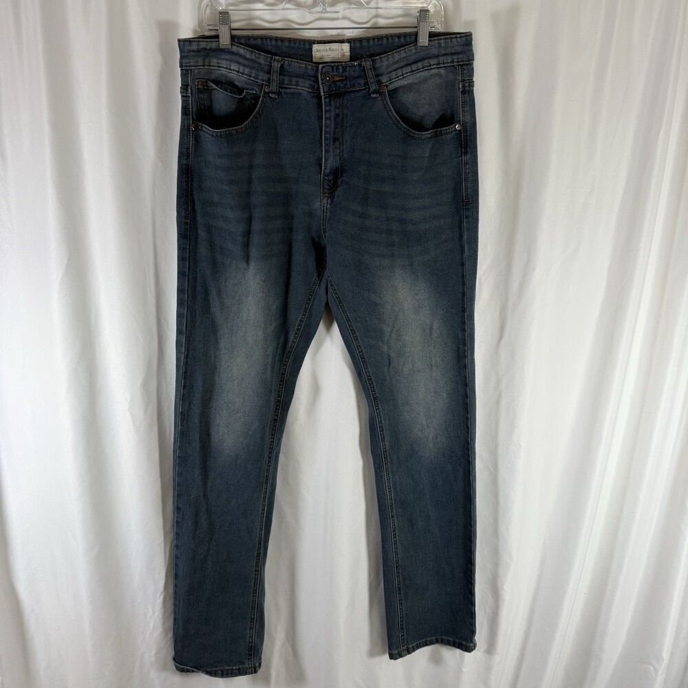 Smith & Mills Jeans Men's 36x32 Medium Wash Blue Denim Cotton Blend